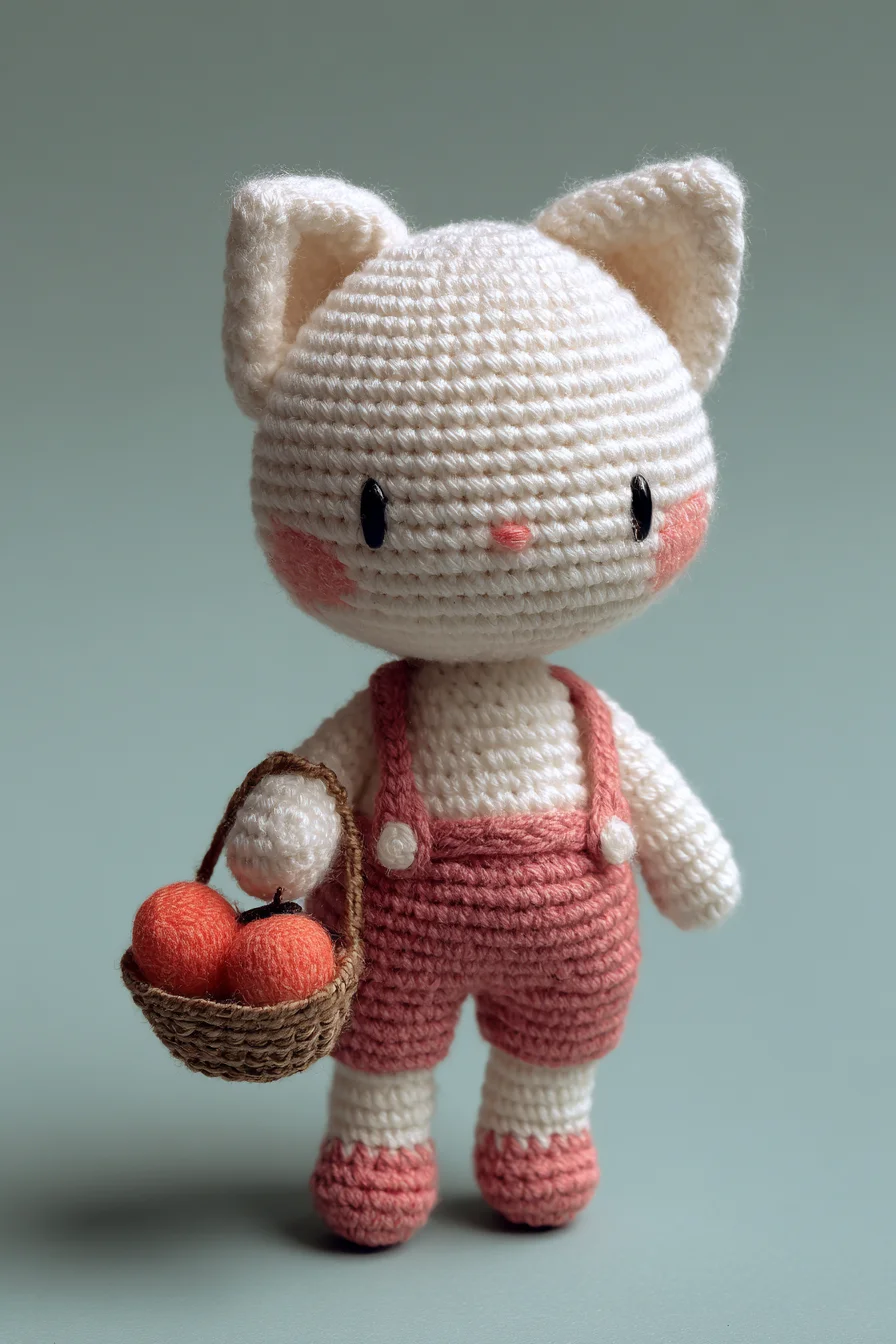 Amigurumi Crochet Cat Doll Pattern — Cute Kitty in Overalls