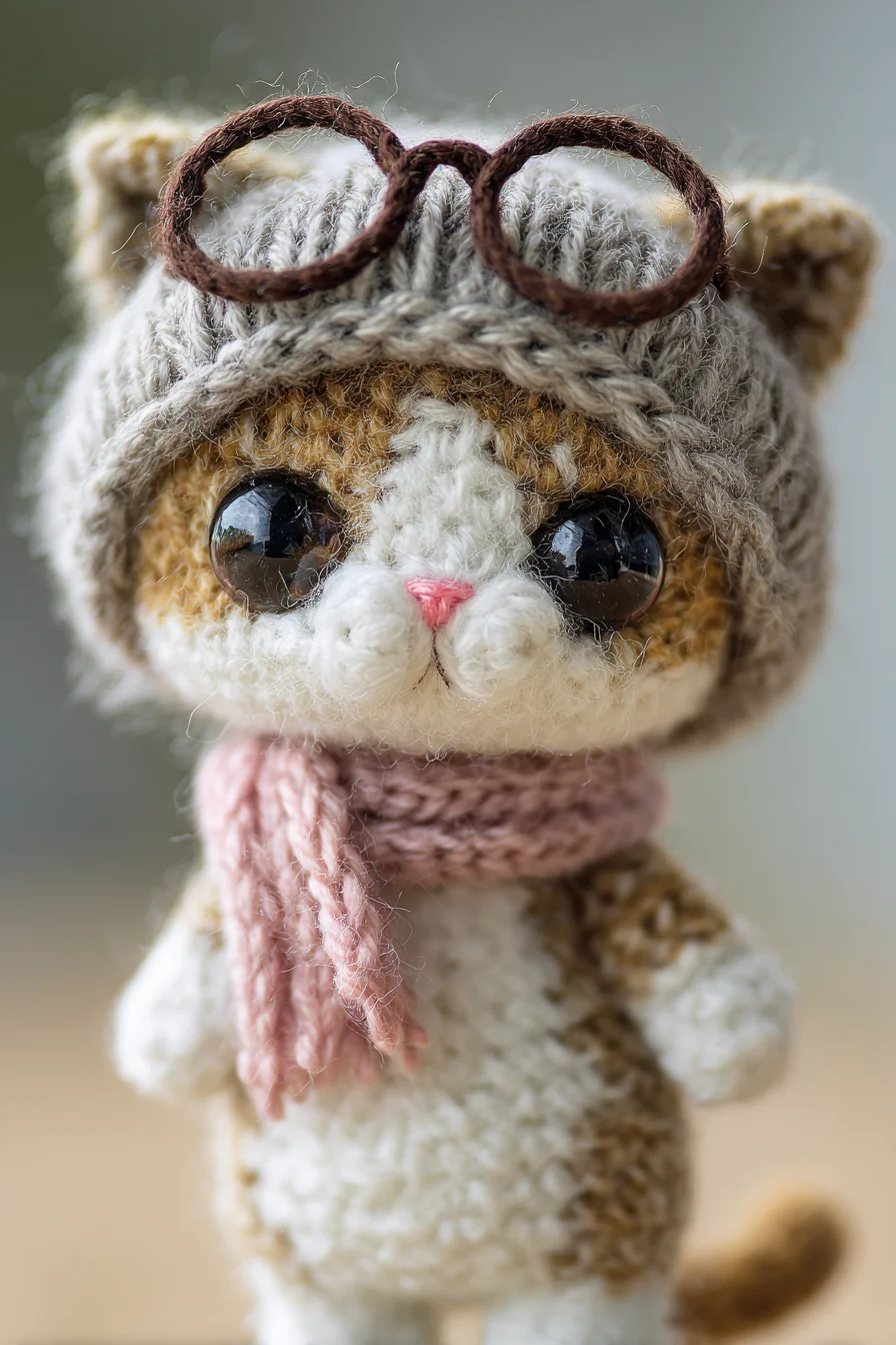 Amigurumi Crochet Cat with Hat & Scarf — Cute Kitty Pattern