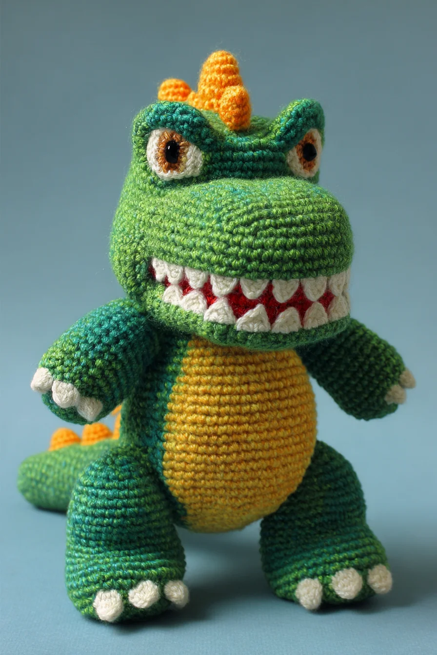 Amigurumi Crochet Dino/Croc Toy — Cute Green Crochet Amigurumi Pattern