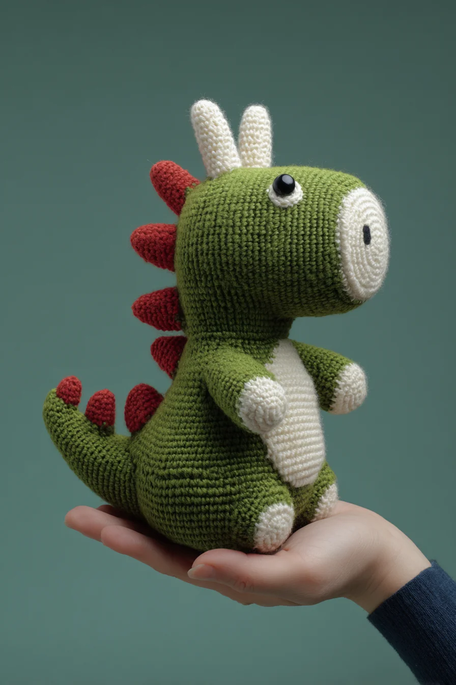 Amigurumi Crochet Dino — Handheld Dinosaur Plush Pattern