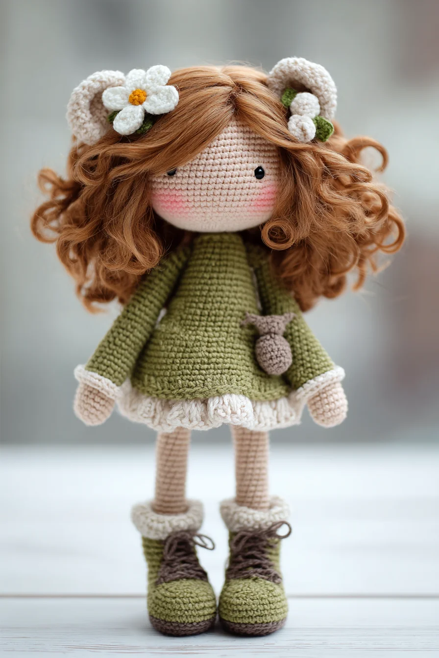 Amigurumi Crochet Doll — Curly‑Haired Woodland Girl Pattern