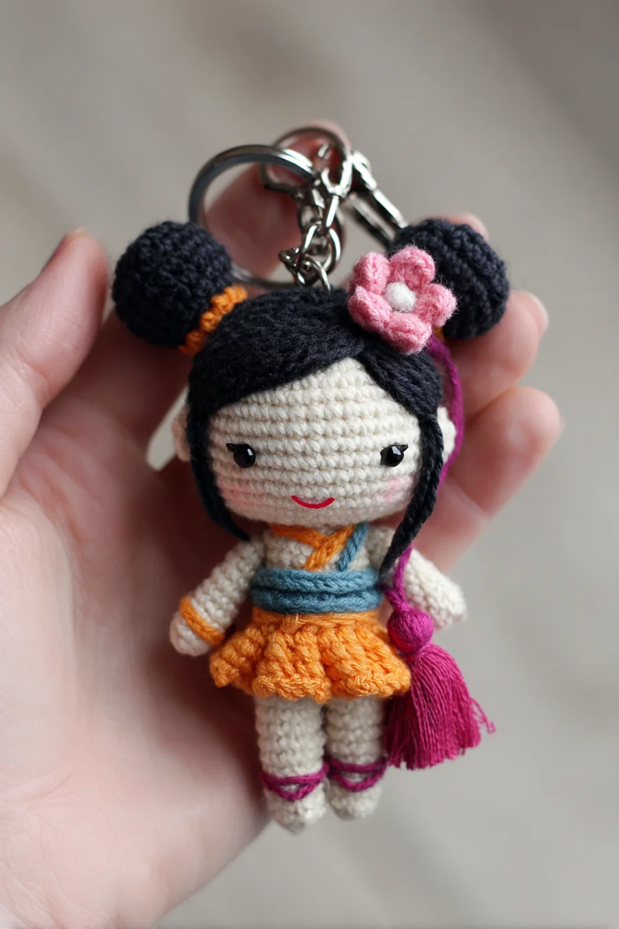 Amigurumi Crochet Doll Keychain — Mini Kawaii Doll Pattern