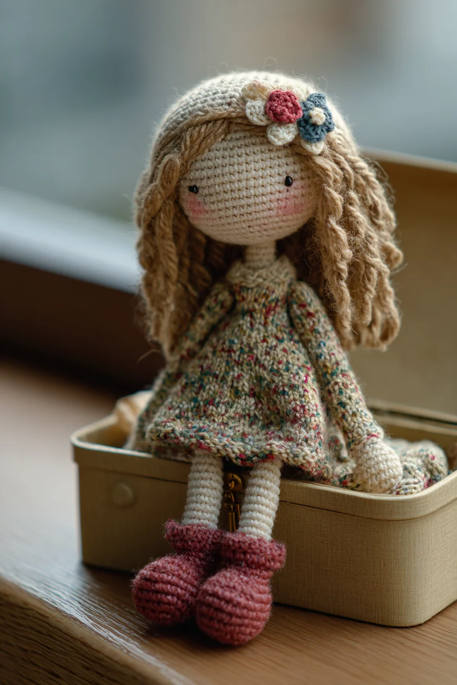 Amigurumi Crochet Doll Pattern — Cute Hand-Doll with Dress & Yarn Hair
