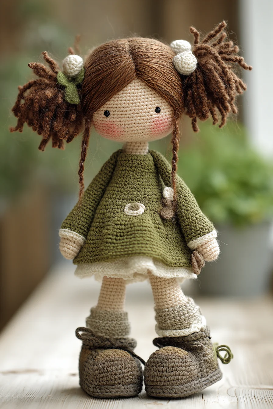 Amigurumi Crochet Doll Pattern — Little Girl Doll with Dress & Shoes