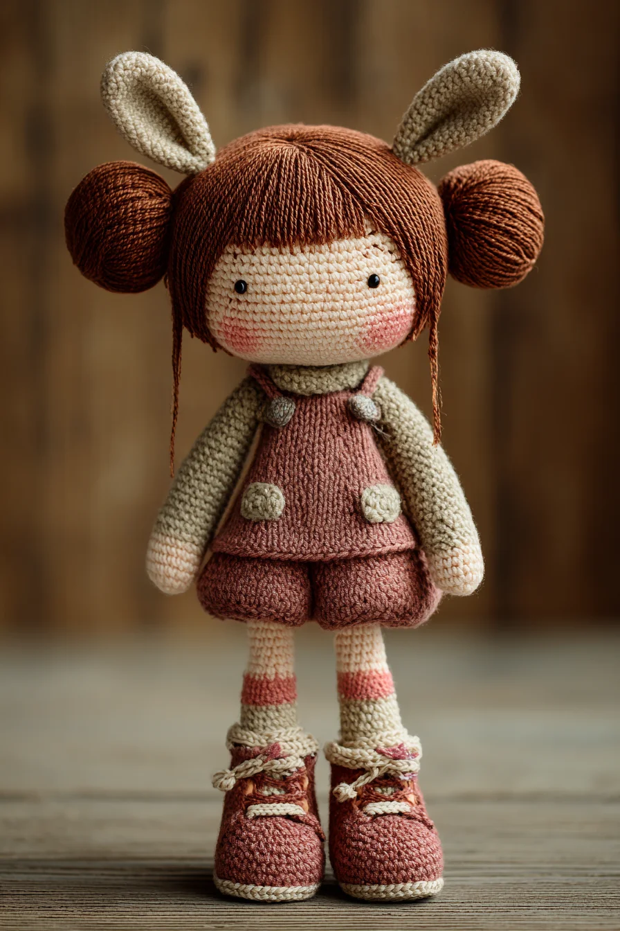 Amigurumi Crochet Doll with Bunny Ears — Cute Plush Toy Pattern