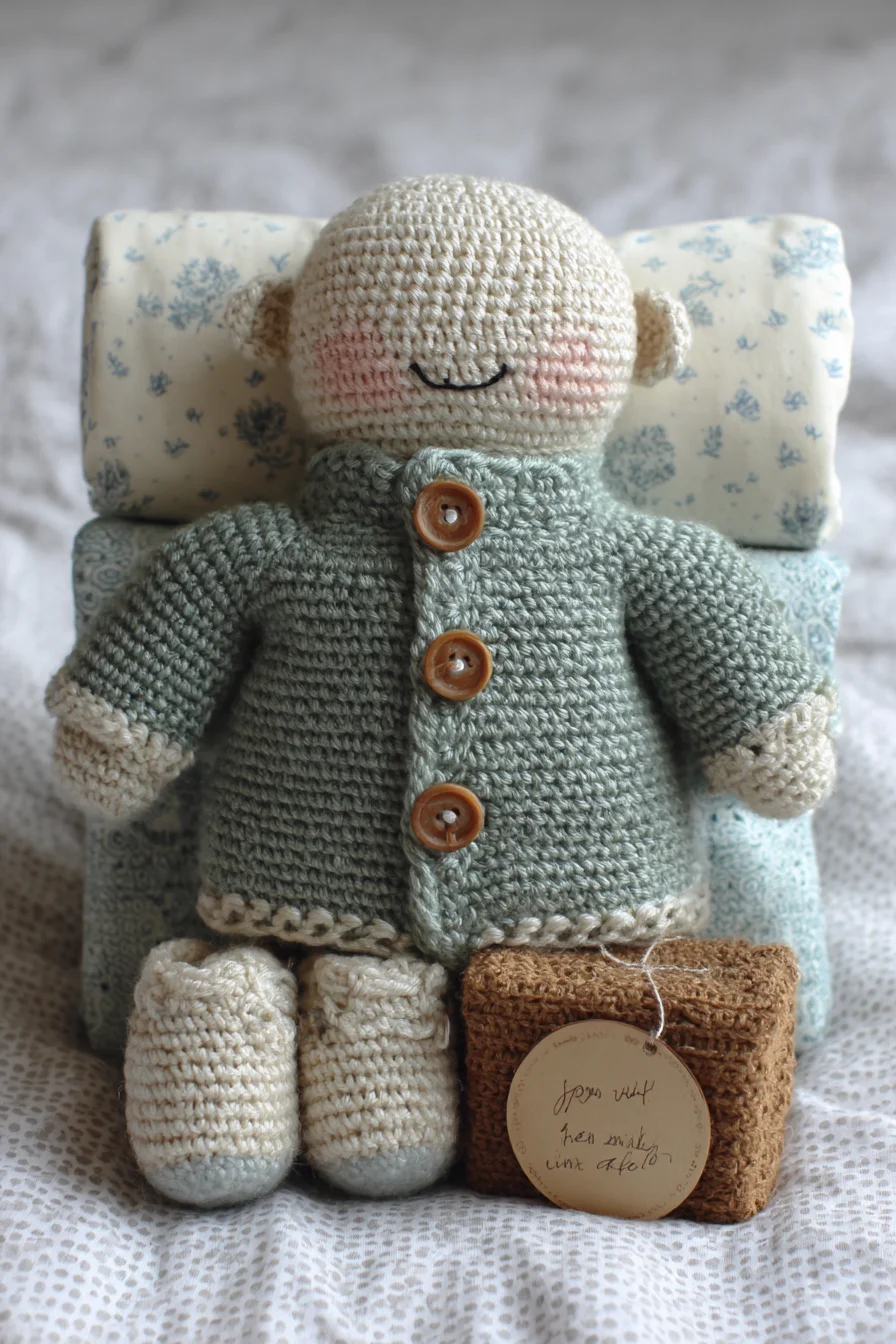 Amigurumi Crochet Doll with Buttoned Coat — Cute Handmade Toy Pattern