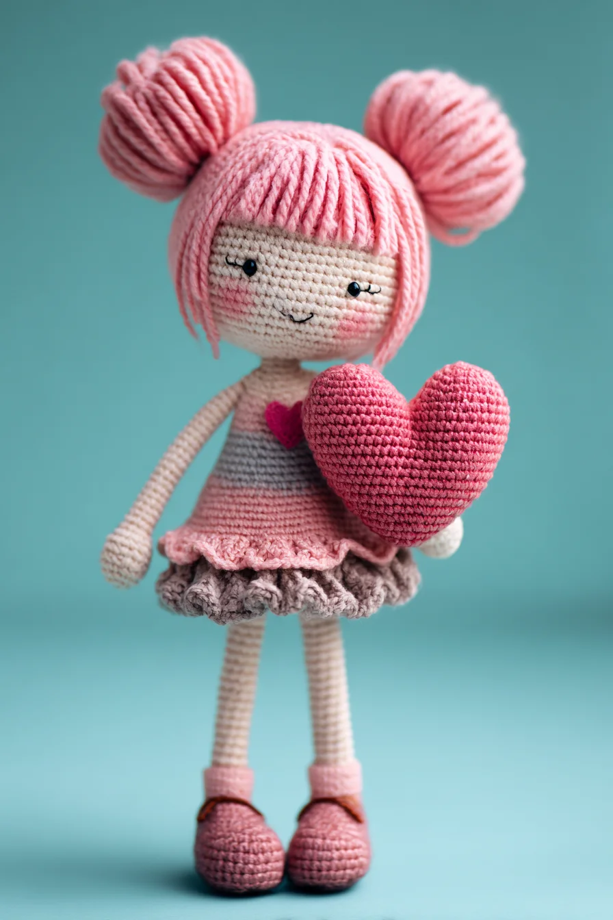Amigurumi Crochet Doll with Heart — Cute Pink Doll Pattern for Beginners & Beyond