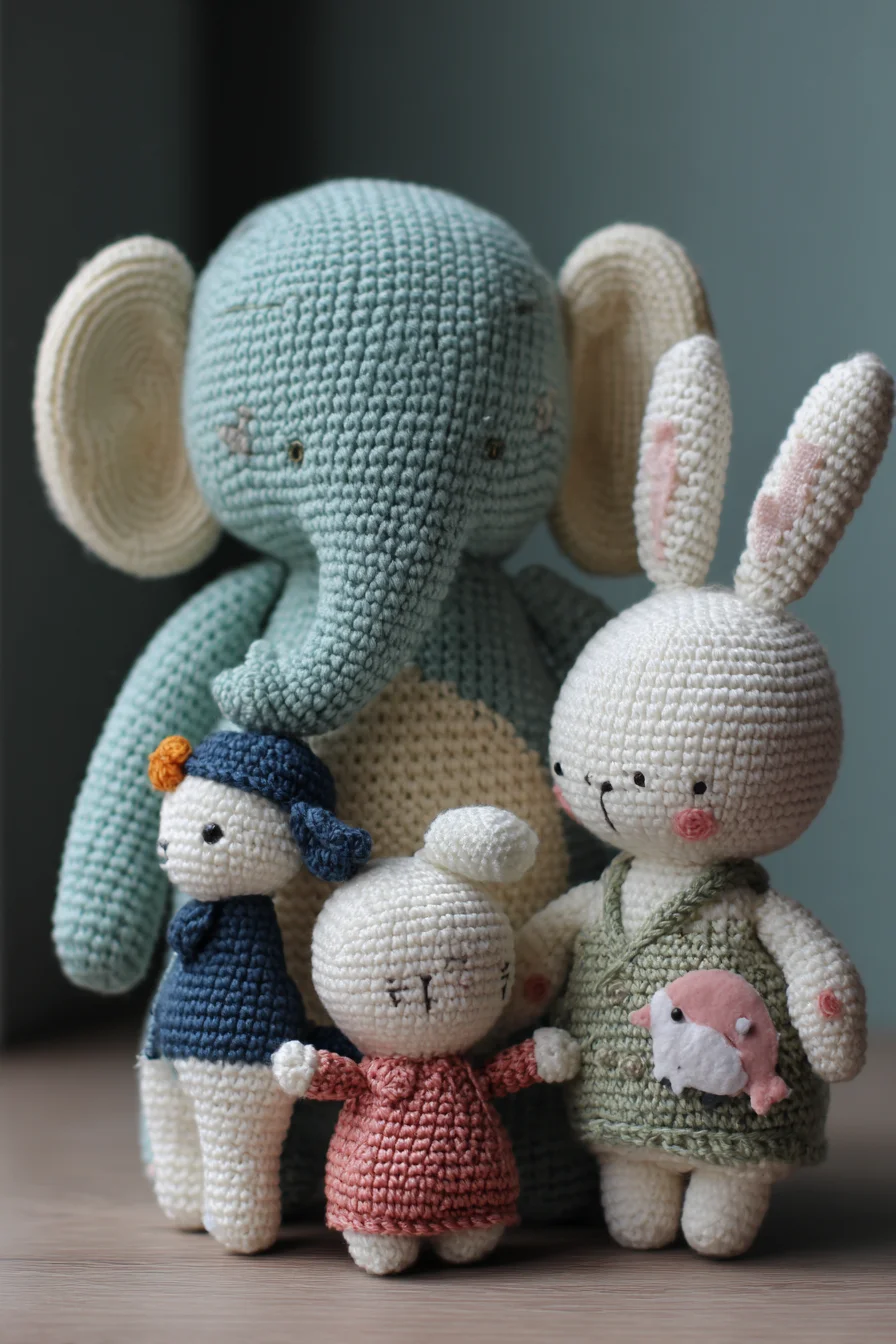 Amigurumi Crochet Elephant & Bunny Set — Pattern Notes, Yarn & Techniques