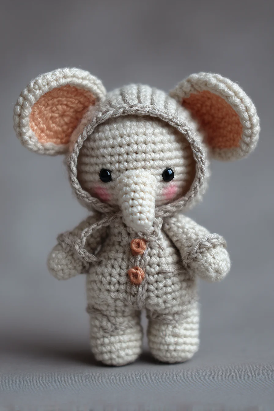 Amigurumi Crochet Elephant Plush — Hooded Toy Pattern (Easy–Intermediate)