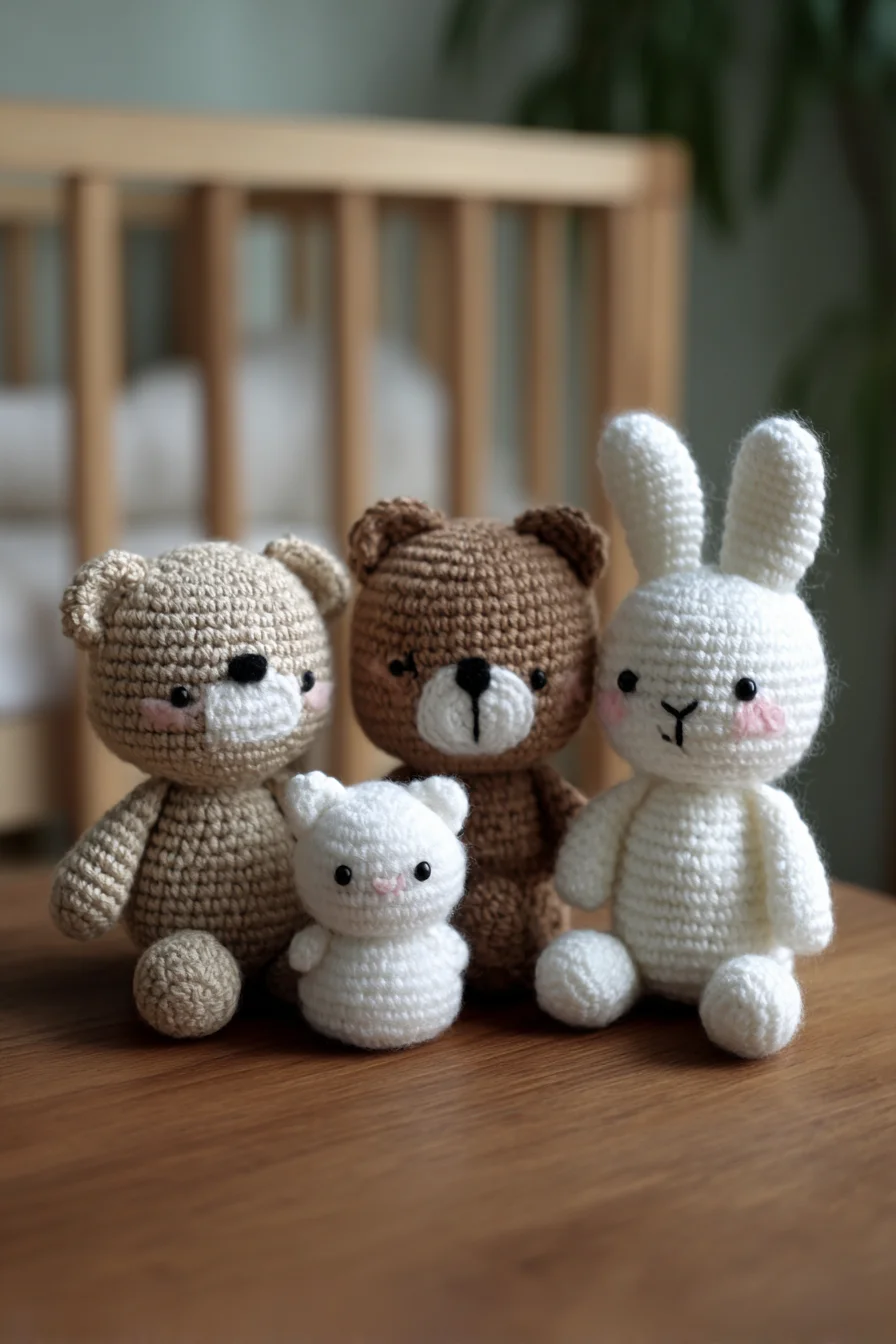 Amigurumi Crochet Friends: Bear, Bunny & Kitten Plush Pattern