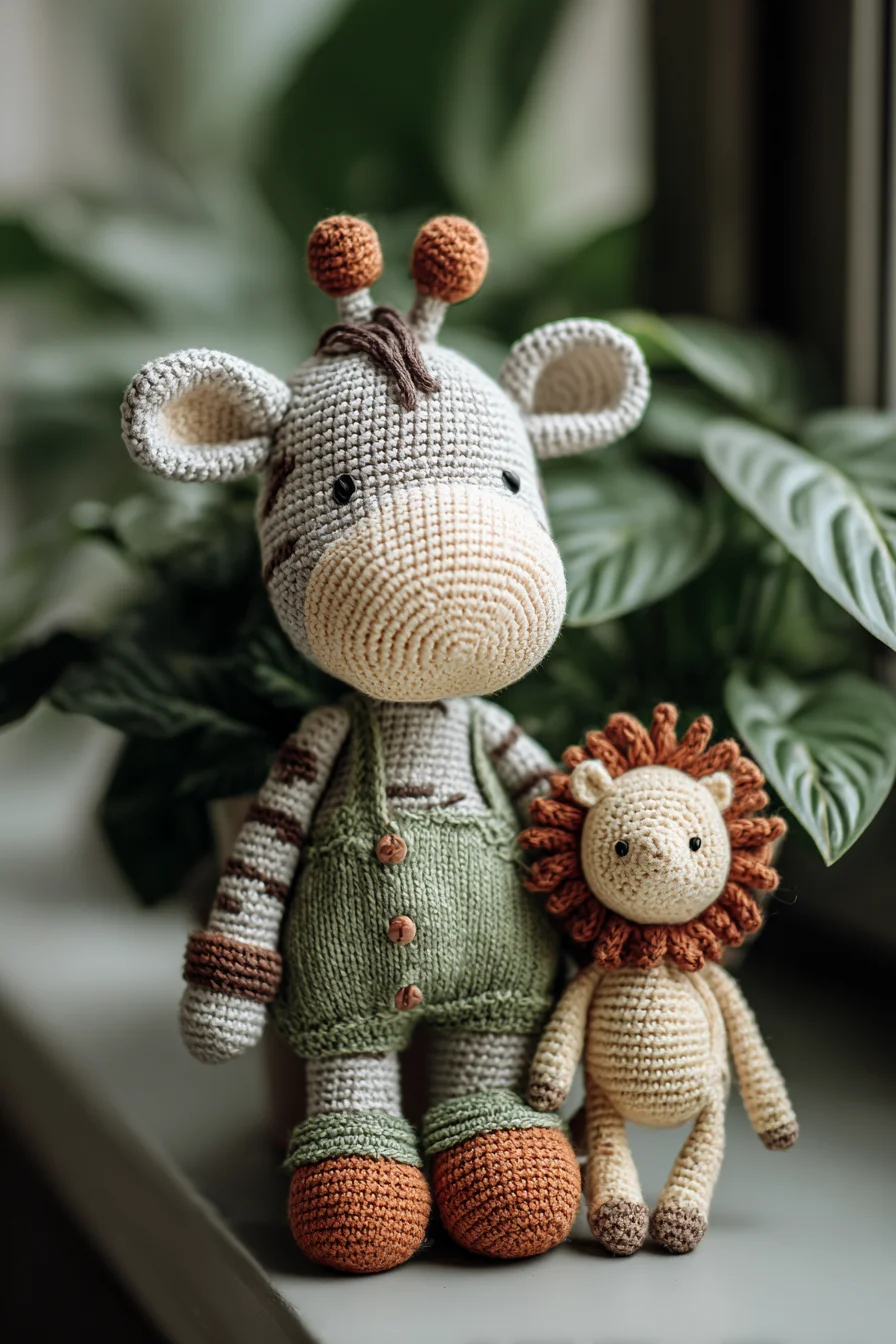 Amigurumi Crochet Giraffe & Lion Plush — Cute Toy Crochet Pattern