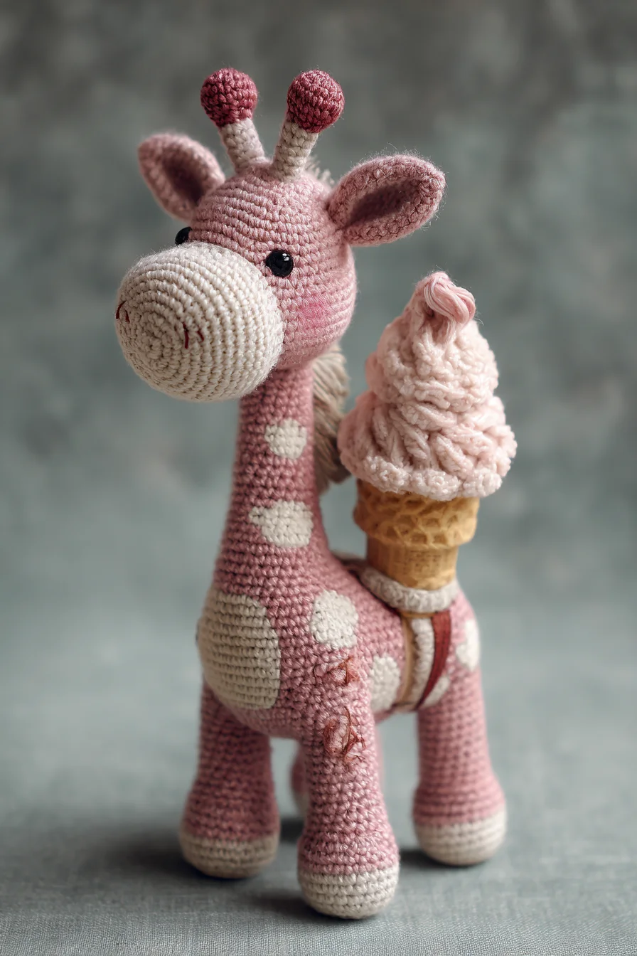 Amigurumi Crochet Giraffe with Ice-Cream Cone — Toy Pattern & Tips