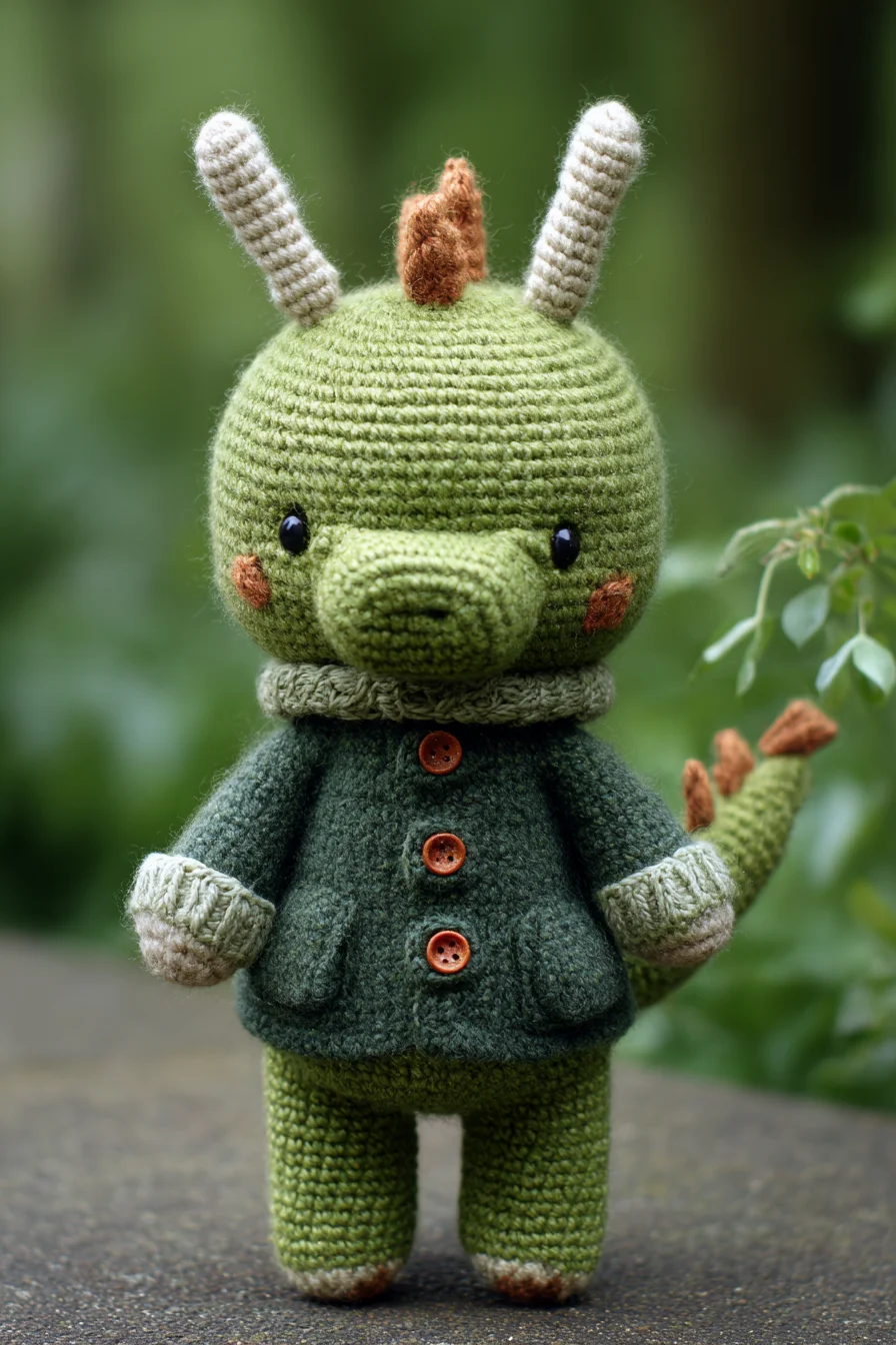 Amigurumi Crochet Green Dragon Doll — Cute Handmade Dino Pattern