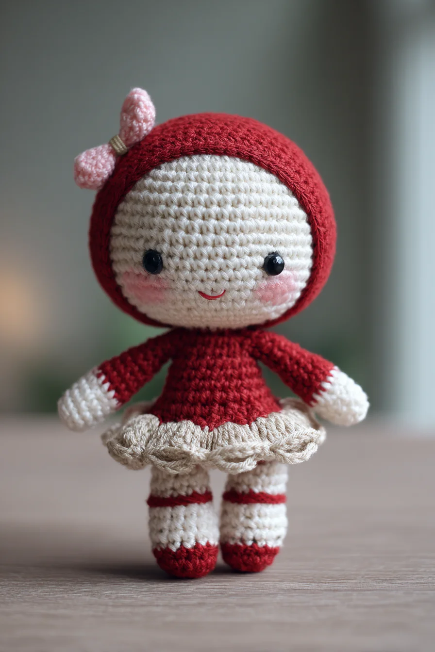 Amigurumi Crochet Hooded Doll — Mini Red-Bonnet Plush Pattern