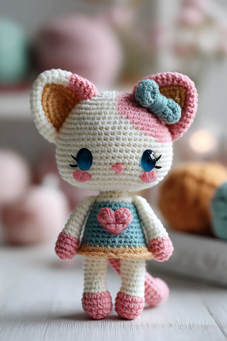 Amigurumi Crochet Kitty Doll — Cute Cat Pattern with Heart & Bow