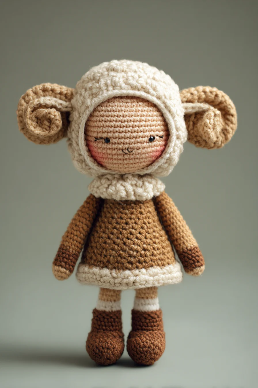 Amigurumi Crochet Lamb Doll — Cute Sheep Costume Doll Pattern