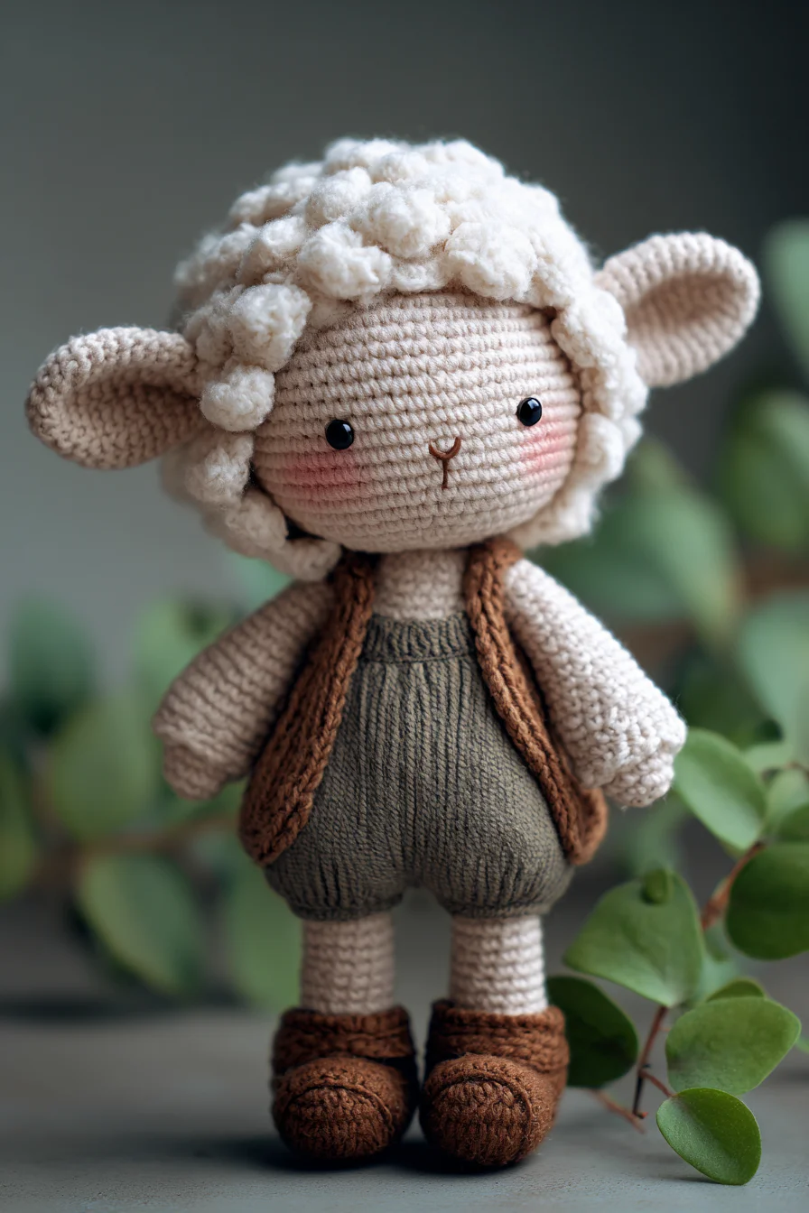 Amigurumi Crochet Lamb Doll with Curly Fleece — Easy/Intermediate Pattern