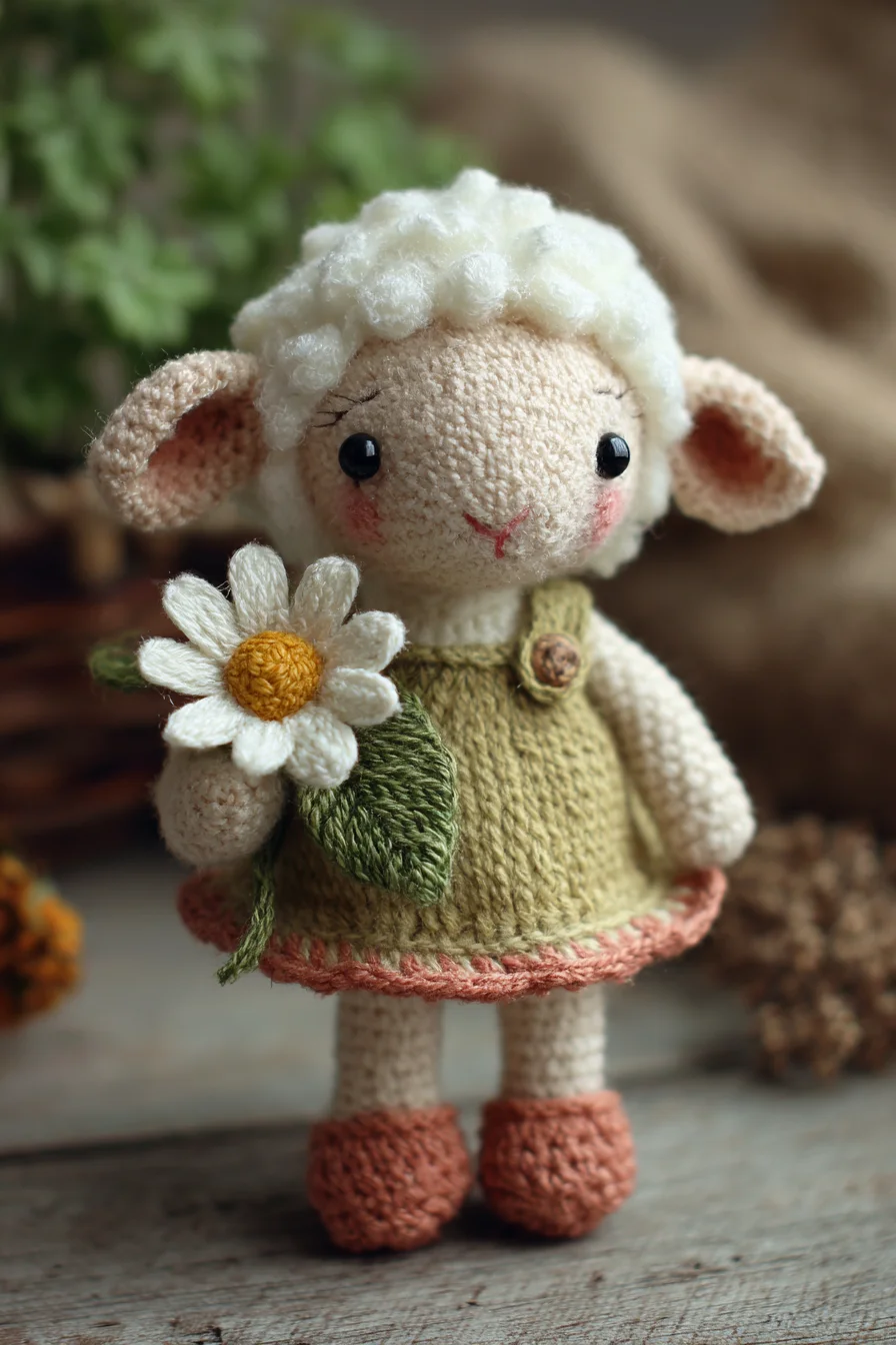 Amigurumi Crochet Lamb Doll with Daisy — Sweet Sheep Plush Pattern