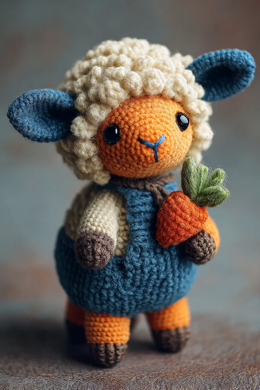 Amigurumi Crochet Lamb with Carrot - Cute Sheep Plush Pattern