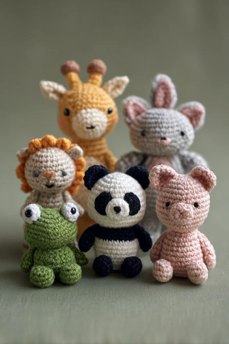 Amigurumi Crochet Mini Animals — Giraffe, Bunny, Panda & Friends