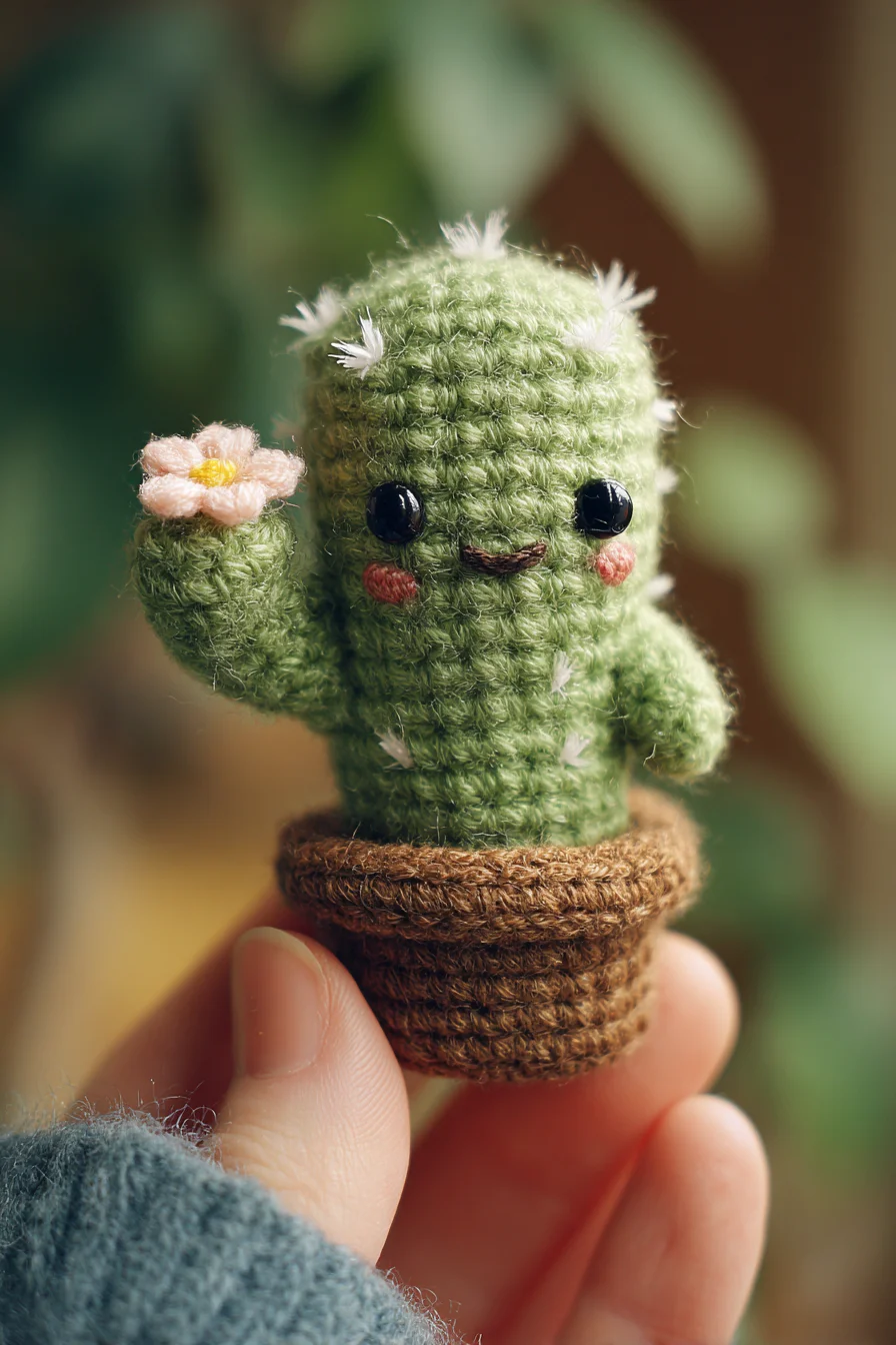 Amigurumi Crochet Mini Cactus in Pot — Cute Succulent Plush Pattern