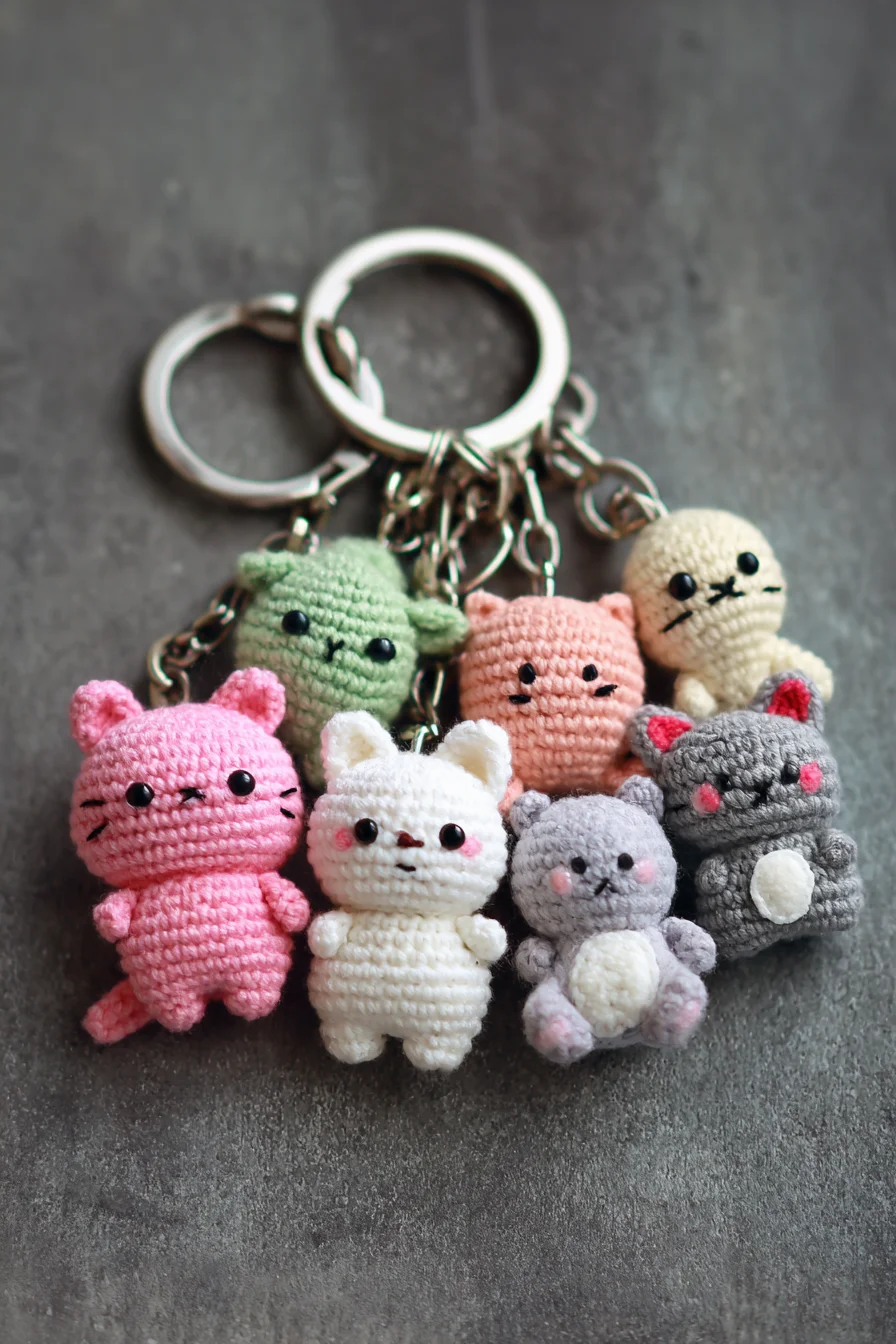 Amigurumi Crochet Mini Cat Keychain — Cute Kitty Keyring Pattern