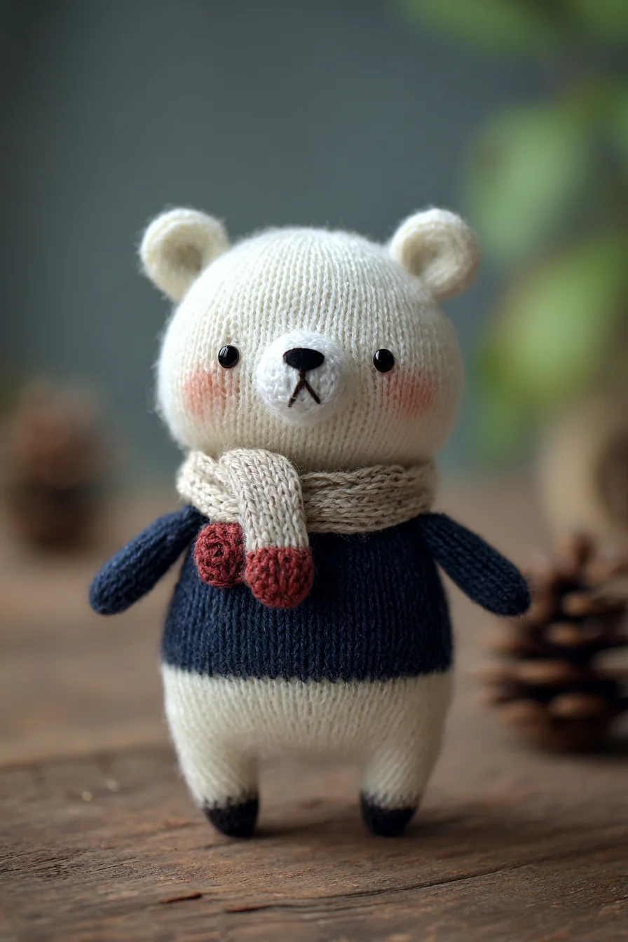 Amigurumi Crochet Polar Bear: Small Standing Bear with Scarf