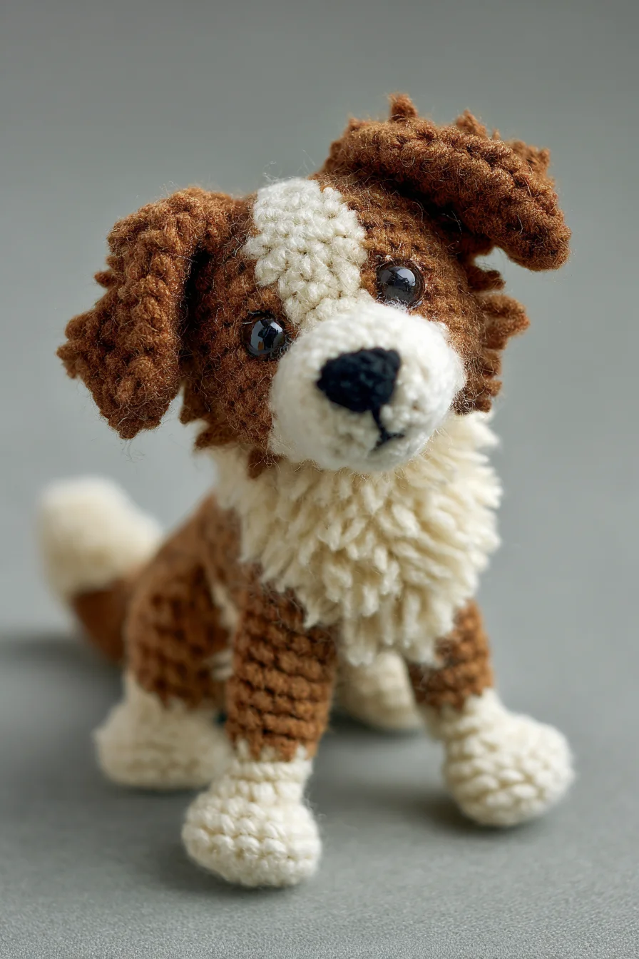 Amigurumi Crochet Puppy Pattern — Small Brown & Cream Dog Toy