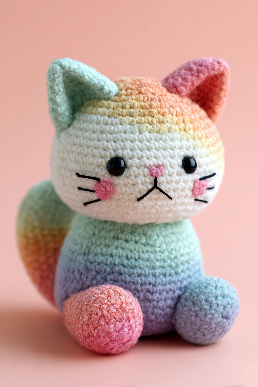 Amigurumi Crochet Rainbow Cat — Cute Kitty Toy Pattern