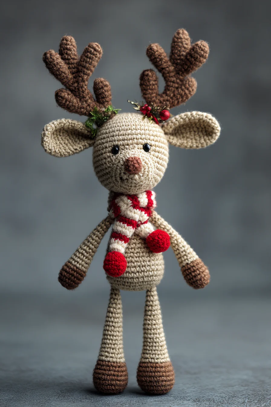 Amigurumi Crochet Reindeer with Antlers — Easy/Intermediate Holiday Plush