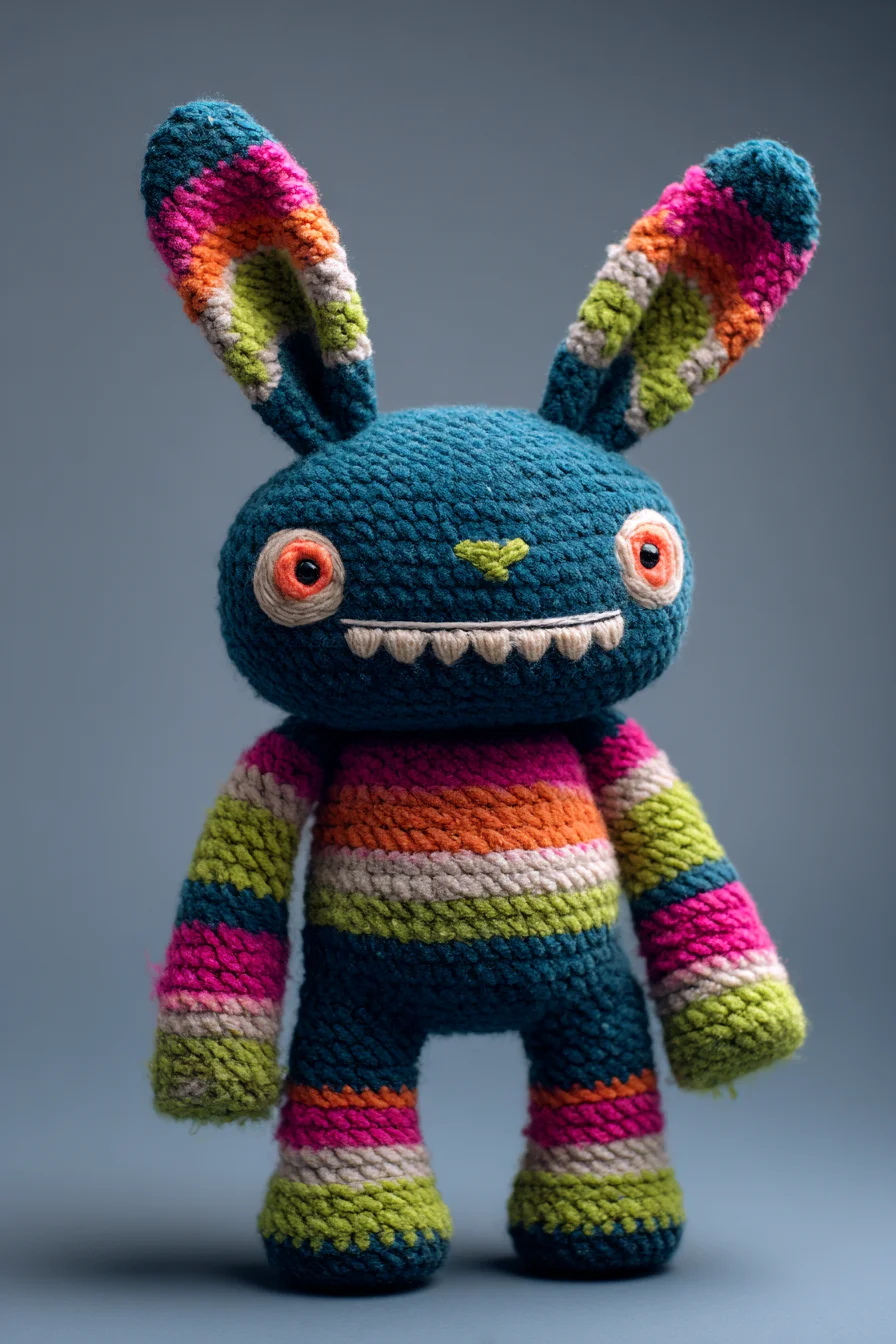 Amigurumi Crochet Striped Bunny — Plush Toy Pattern