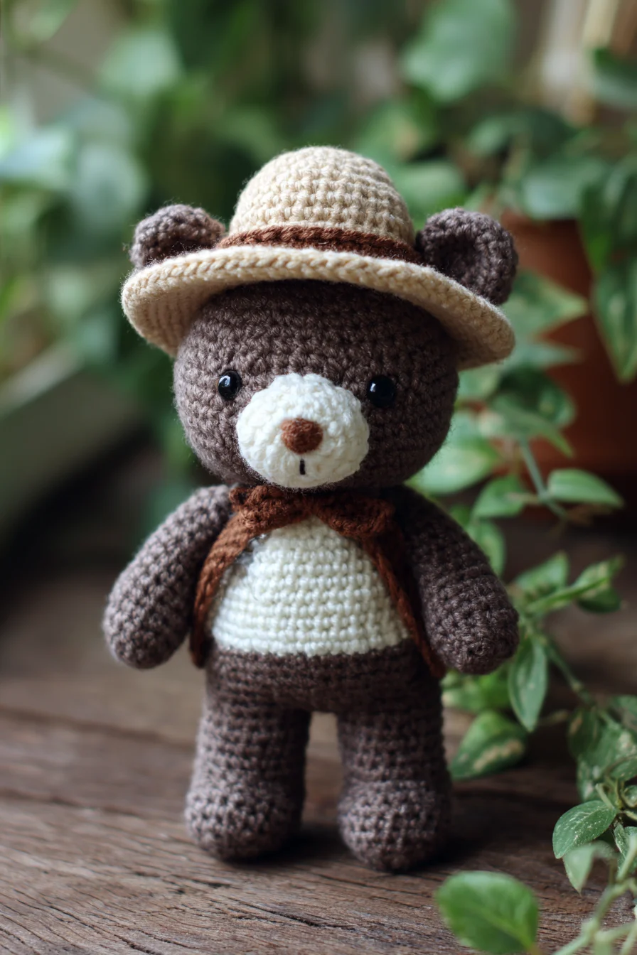 Amigurumi Crochet Teddy Bear with Hat — Easy–Intermediate Plush Pattern