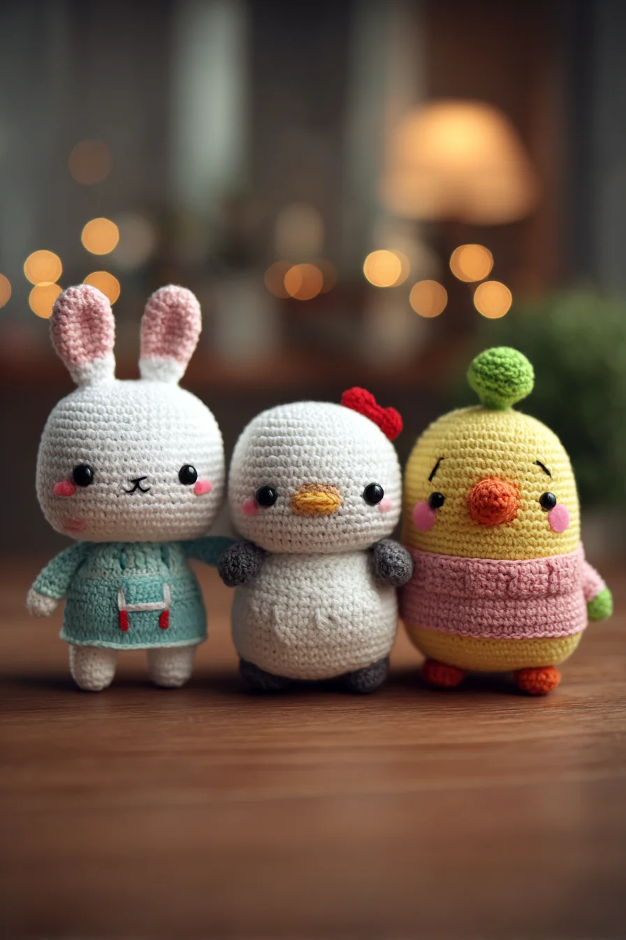 Amigurumi Crochet Trio Pattern — Bunny, Chick & Bird Soft Toys
