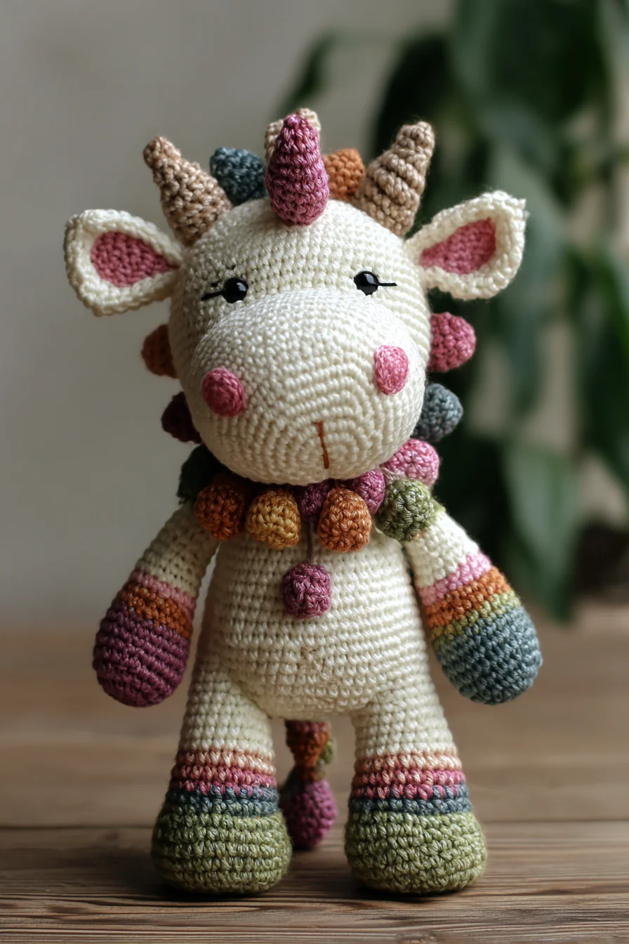 Amigurumi Crochet Unicorn Plush - Cute Rainbow Horn Doll Pattern