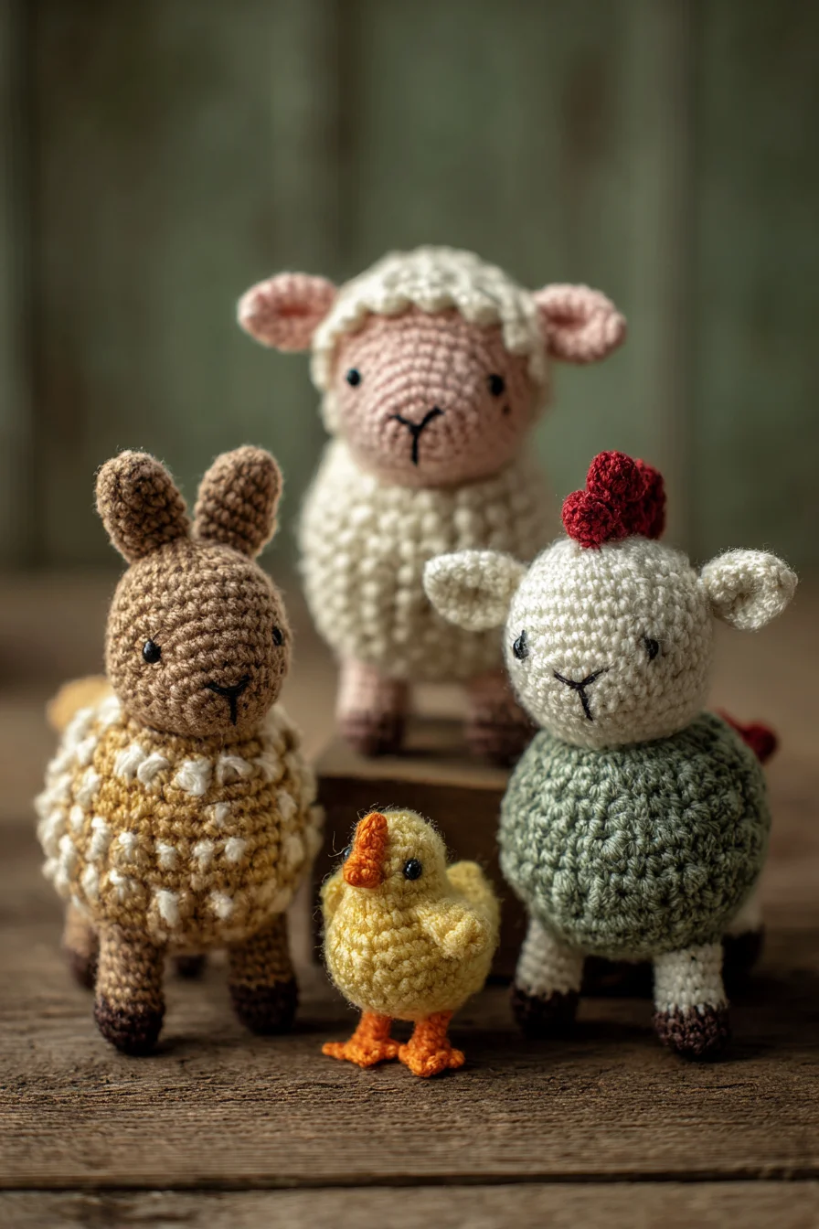 Amigurumi Farm Animal Crochet Set — Cute Sheep, Lamb, Bunny & Chick Pattern