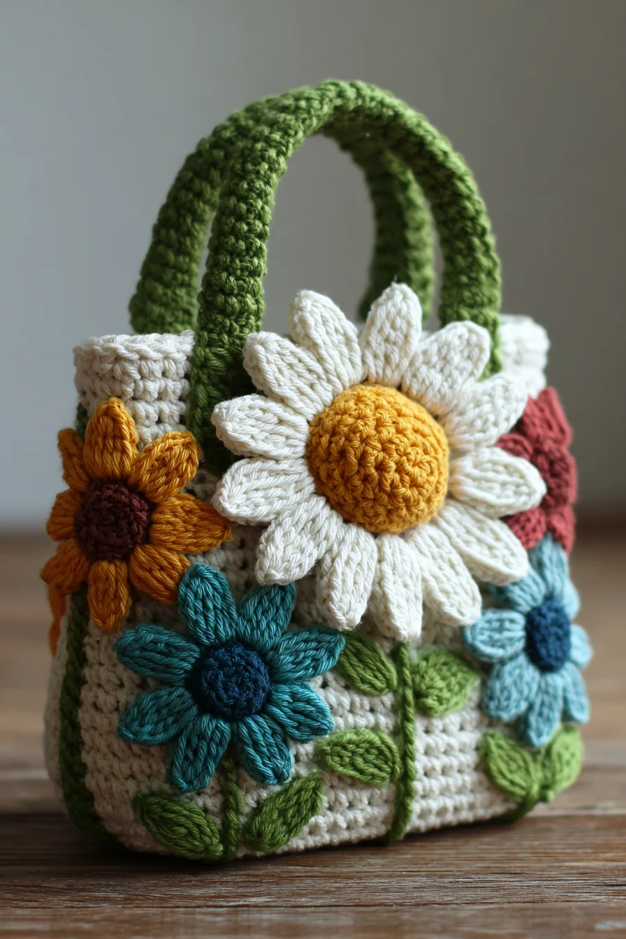 Amigurumi Floral Crochet Tote — Daisy Appliqué Bag Pattern