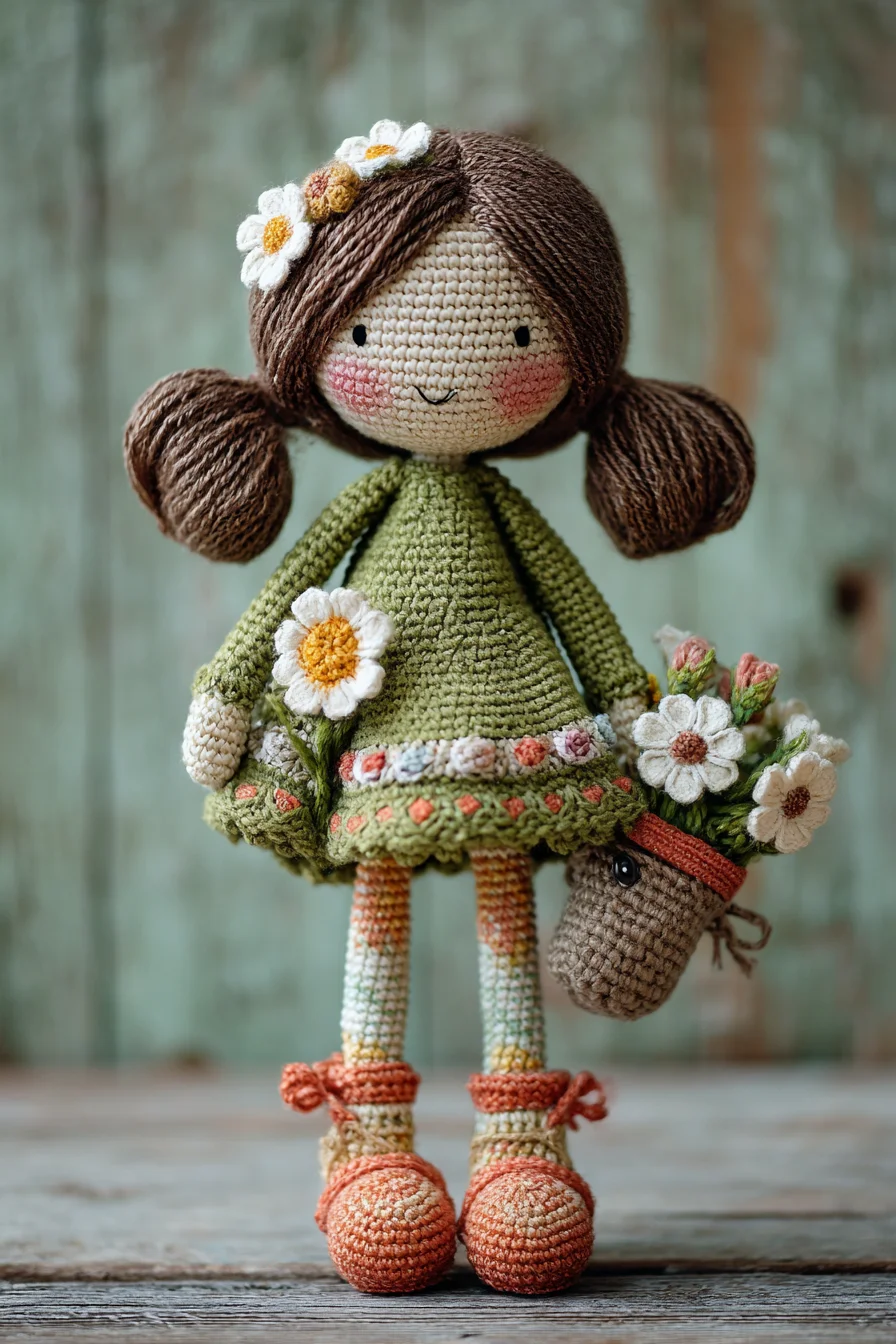 Amigurumi Floral Girl Doll Crochet Pattern — Cute Crochet Doll & Accessories
