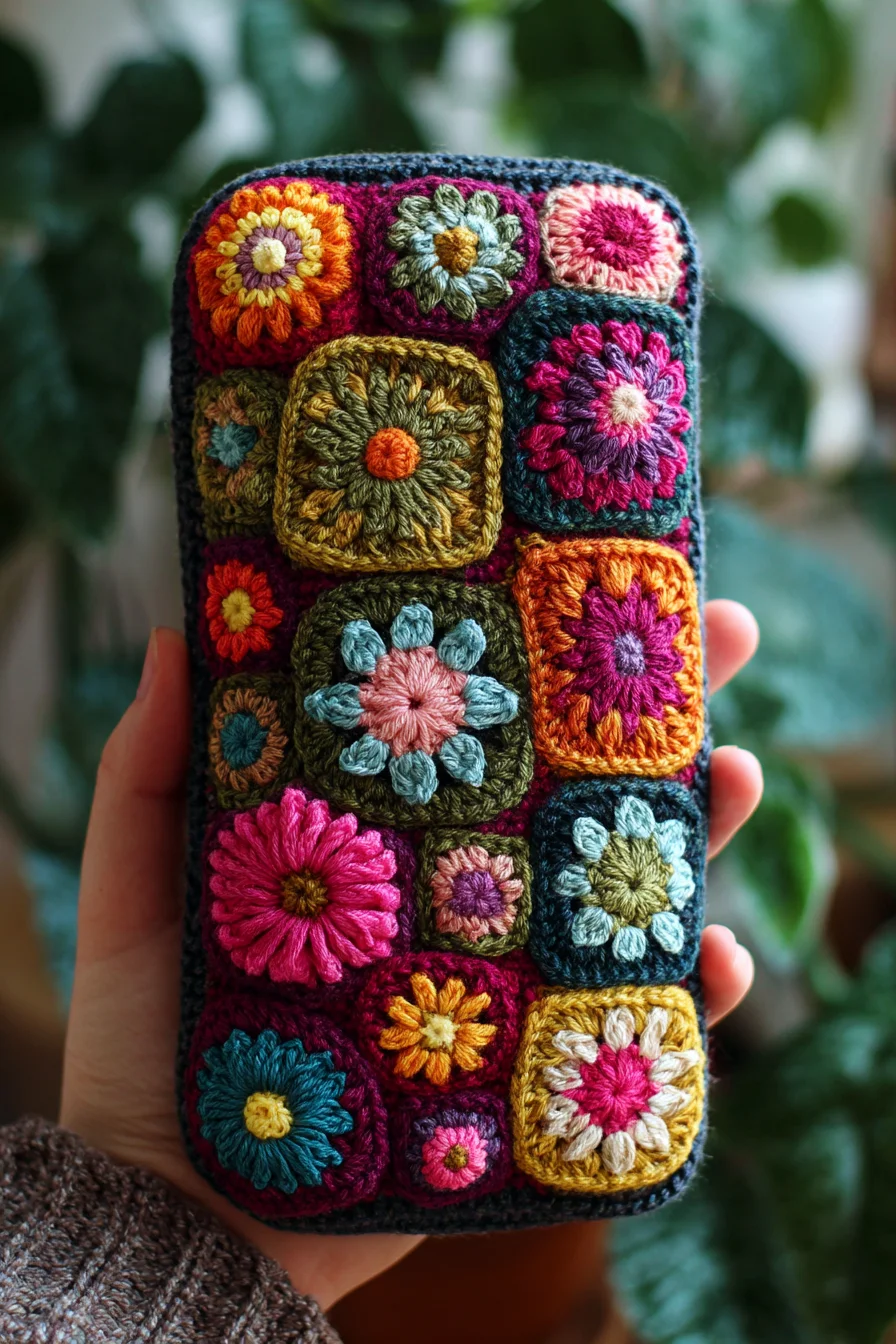 Amigurumi Floral Granny Squares Crochet Phone Sleeve — Pattern & Techniques