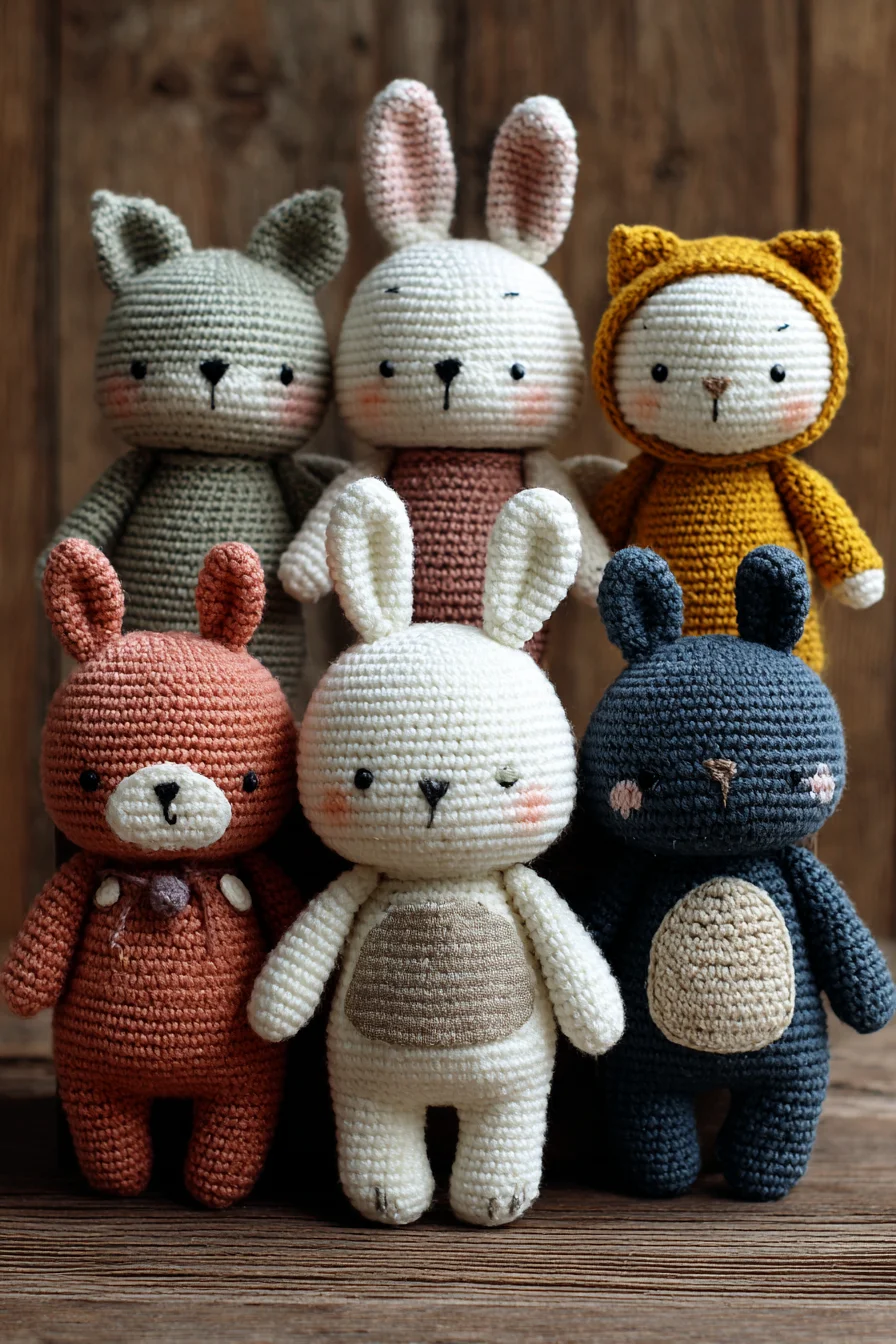 Amigurumi Forest Friends - Crochet Bunny & Bear Dolls (DK/Worsted Yarn)