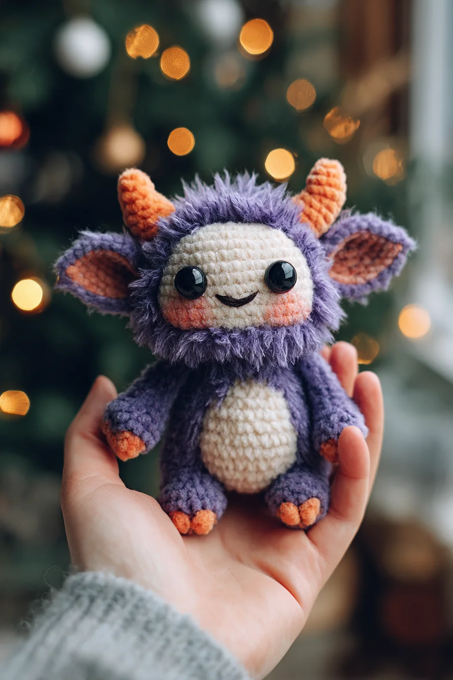 Amigurumi Fuzzy Monster Crochet Pattern — Cute Purple Plush Toy