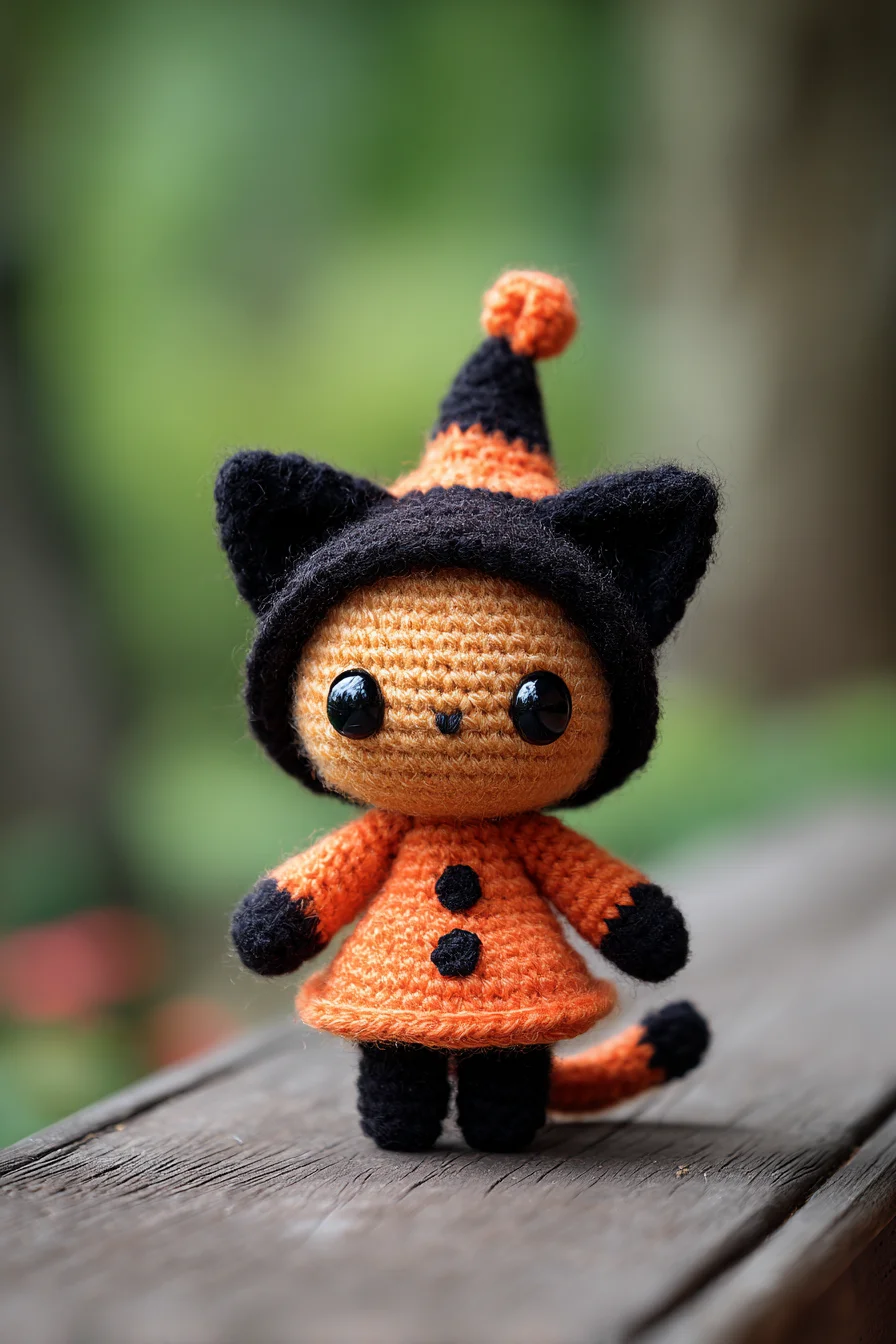 Amigurumi Halloween Cat Crochet Pattern — Cute Pumpkin Outfit Doll