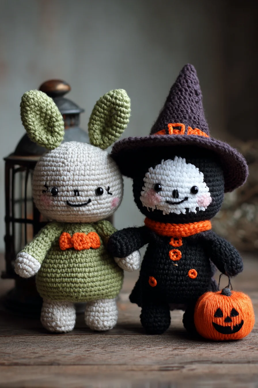 Amigurumi Halloween Crochet Dolls — Bunny & Witch Plush Pattern