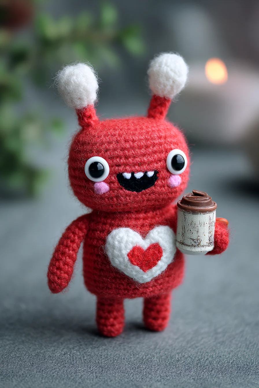 Amigurumi Heart Monster Crochet Pattern — Cute Red Crochet Toy