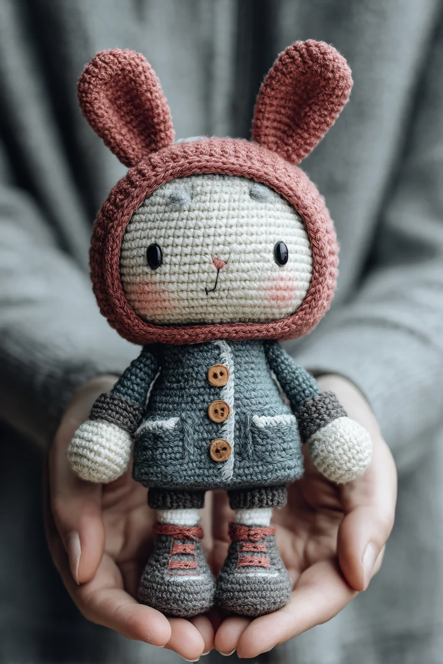 Amigurumi Hooded Bunny Crochet Pattern — Cute Doll with Jacket & Boots