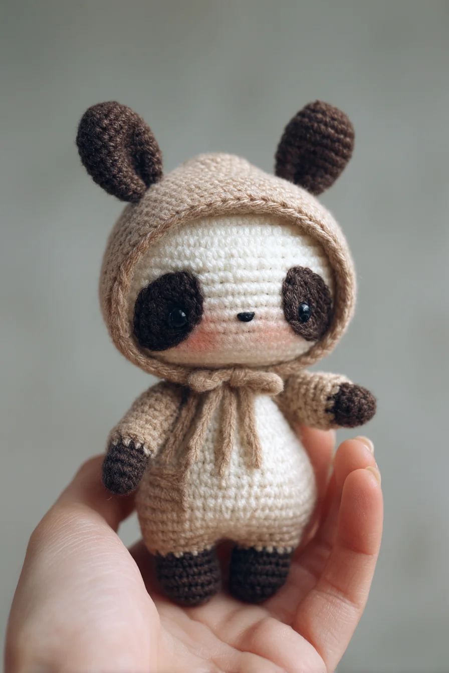 Amigurumi Hooded Panda Crochet Pattern - Cute Small Animal Toy