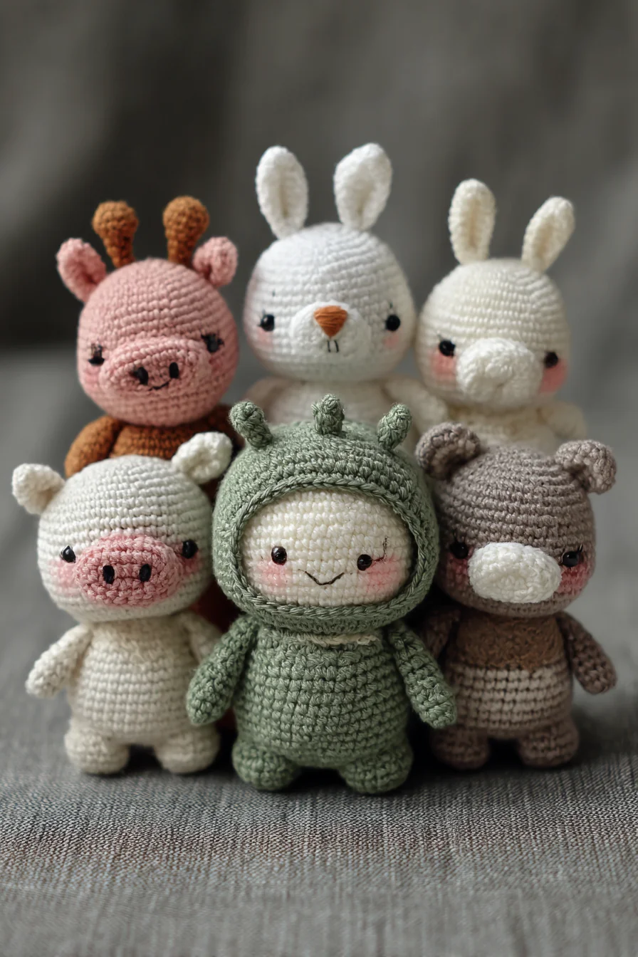 Amigurumi Mini Animal Dolls — Crochet Pattern for Tiny Plush Toys