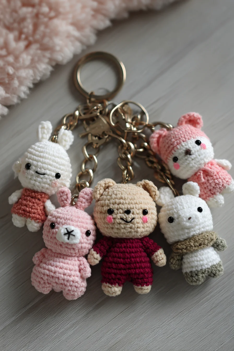 Amigurumi Mini Keychain Crew — Crochet Tiny Animal Keyring Pattern