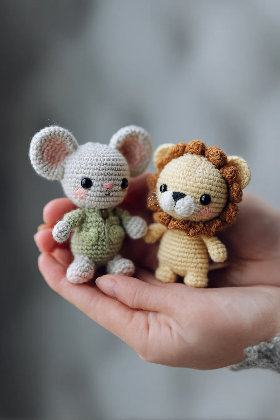 Amigurumi Mini Mouse and Lion Crochet Pattern – Tiny Plush Toy Tutorial