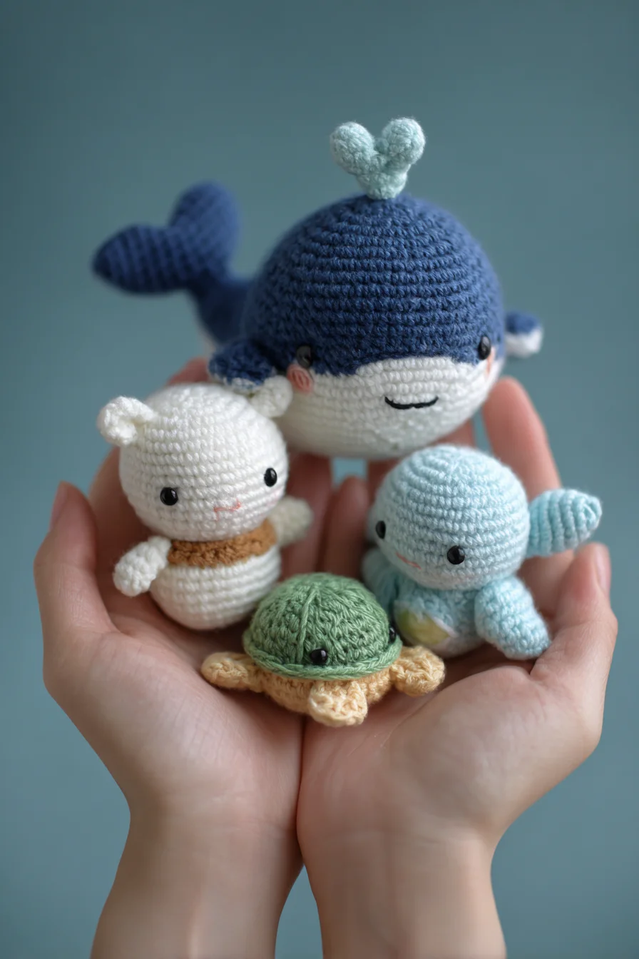 Amigurumi Mini Sea Friends Crochet Pattern — Whale, Turtle & Baby Creatures