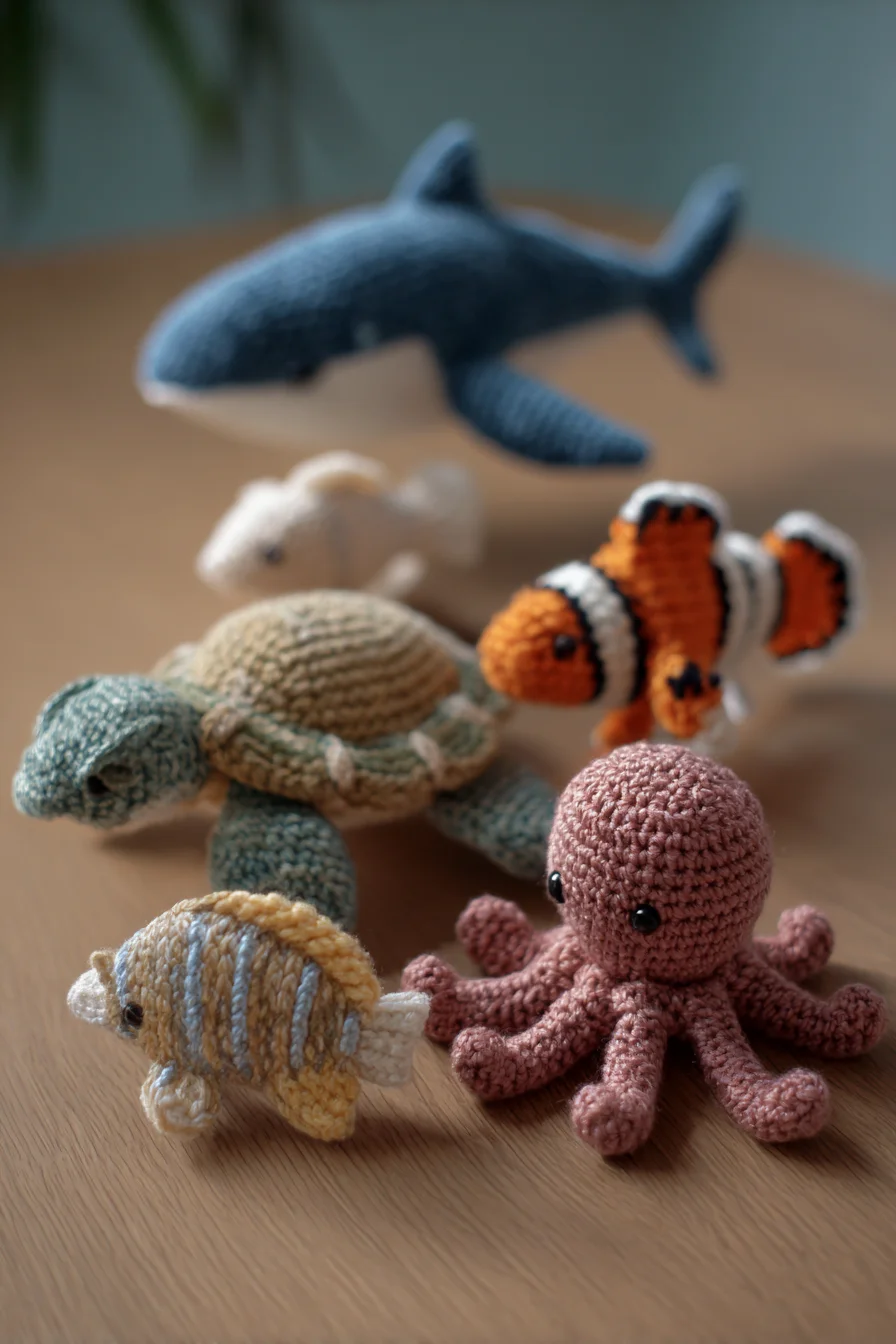 Amigurumi Ocean Friends Crochet Set — Octopus, Turtle, Fish & Shark